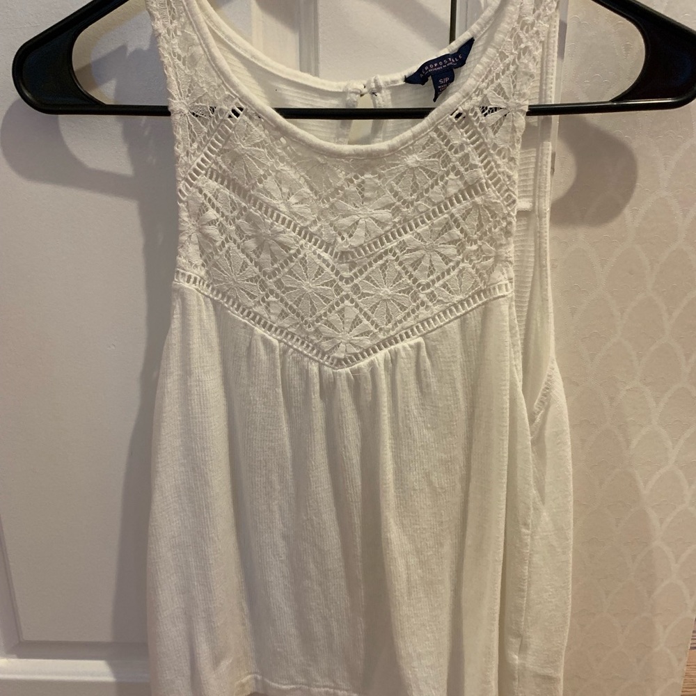 Aeropostale tank, white EUC, Sz S - Picture 2 of 4